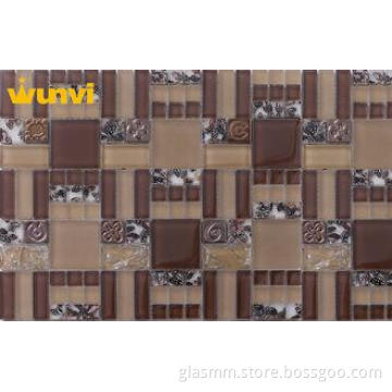Outdoor Anti - Freeze Metal And Glass Mosaic Tile For Backg